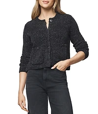 Splendid Andrea Knit Round Neck Long Sleeve Cropped Cardigan