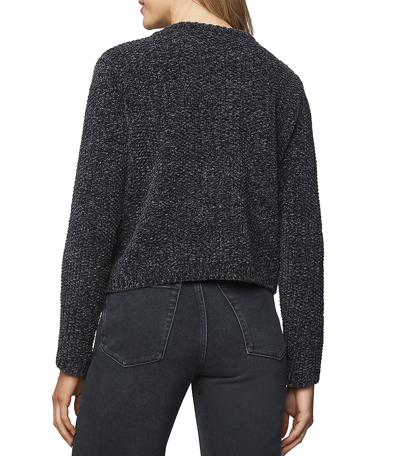 Splendid Andrea Knit Round Neck Long Sleeve Cropped Cardigan