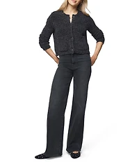 Splendid Andrea Knit Round Neck Long Sleeve Cropped Cardigan