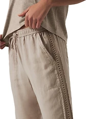 Splendid Angie Crochet Knit Mid Rise Lounge Ankle Pants