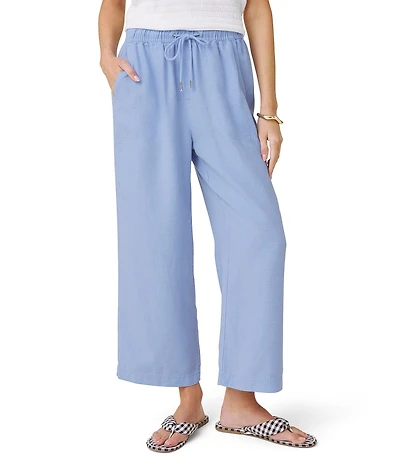 Splendid Angie Linen Blend Cropped Wide Leg Pants