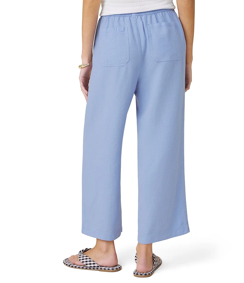 Splendid Angie Linen Blend Cropped Wide Leg Pants