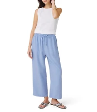 Splendid Angie Linen Blend Cropped Wide Leg Pants