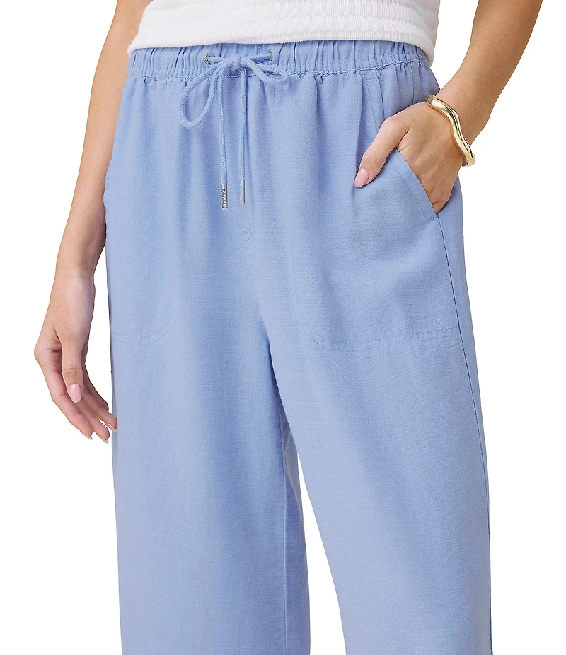 Splendid Angie Linen Blend Cropped Wide Leg Pants