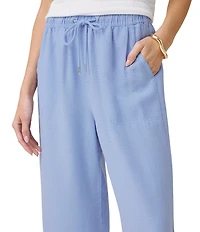 Splendid Angie Linen Blend Cropped Wide Leg Pants