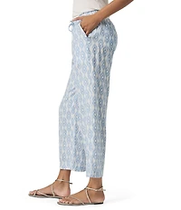 Splendid Angie Linen Knit Printed Mid Rise Cropped Wide Leg Pants