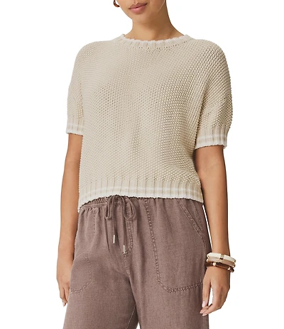 Splendid Annmarie Round Neck Short Sleeve Sweater