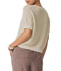 Splendid Annmarie Round Neck Short Sleeve Sweater