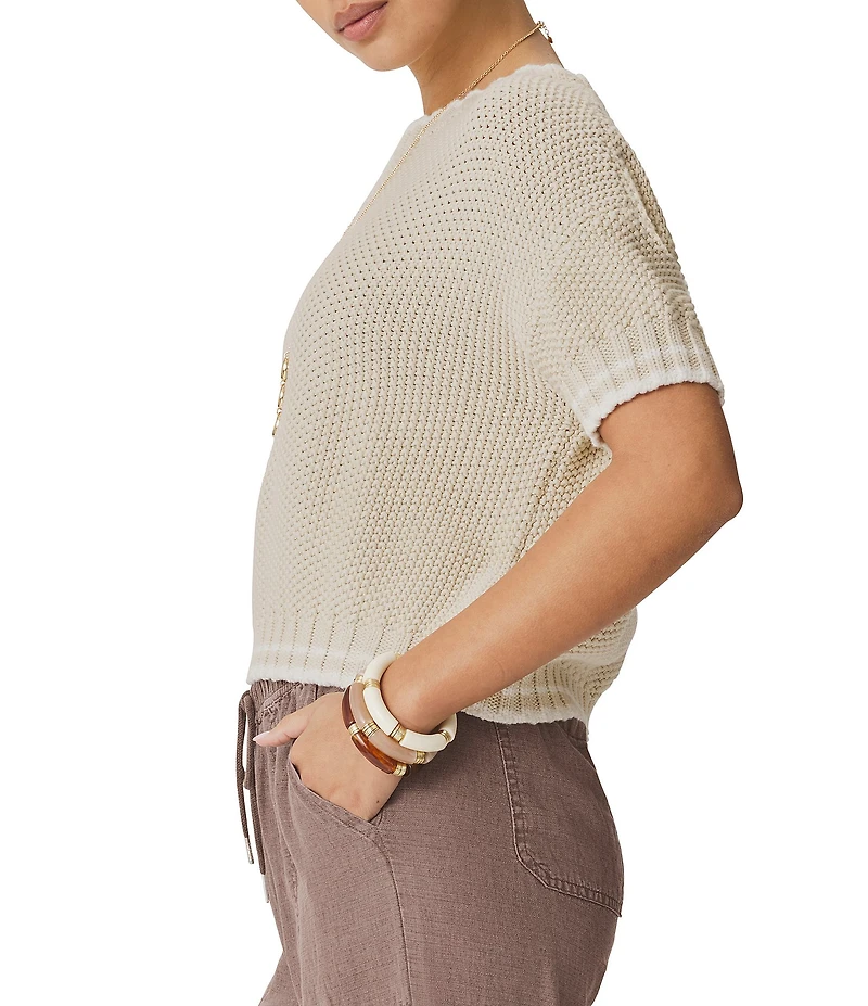 Splendid Annmarie Round Neck Short Sleeve Sweater