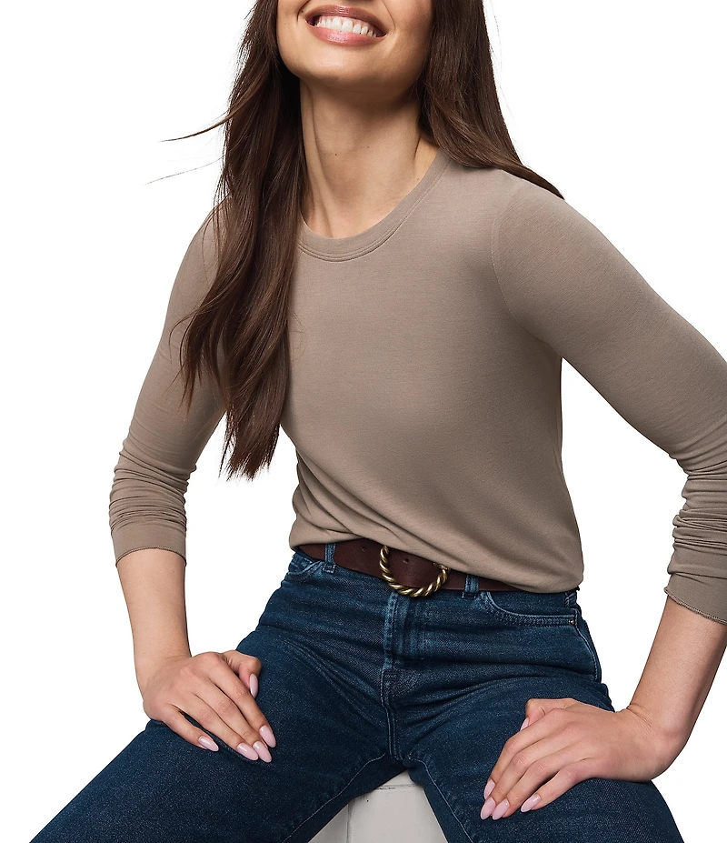 Splendid Bamboo Crew Neck Long Sleeve Tee Shirt
