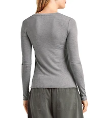 Splendid Bamboo Jersey V-Neck Long Sleeve Tee