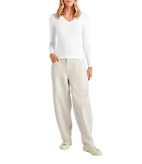 Splendid Bamboo Jersey V-Neck Long Sleeve Tee