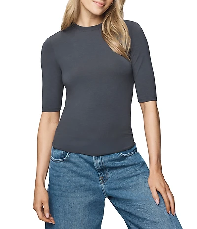 Splendid Bamboo Knit Crew Neck Quarter Sleeve Tee Shirt