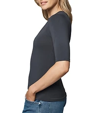 Splendid Bamboo Knit Crew Neck Quarter Sleeve Tee Shirt