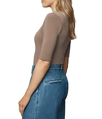 Splendid Bamboo Knit Crew Neck Quarter Sleeve Tee Shirt
