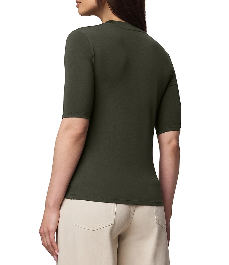 Splendid Bamboo Knit Crew Neck Quarter Sleeve Tee Shirt
