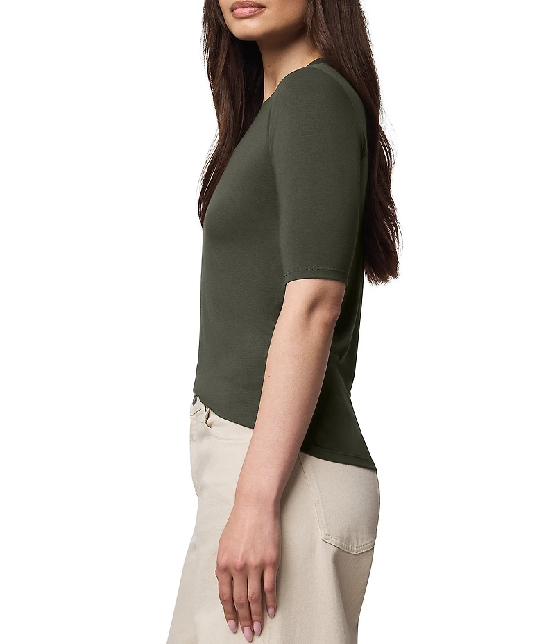 Splendid Bamboo Knit Crew Neck Quarter Sleeve Tee Shirt