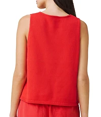 Splendid Beckham Crochet Crew Neck Sleeveless Tank