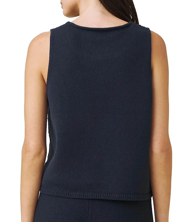 Splendid Beckham Crochet Crew Neck Sleeveless Tank