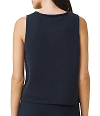 Splendid Beckham Crochet Crew Neck Sleeveless Tank