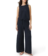 Splendid Beckham Crochet Crew Neck Sleeveless Tank