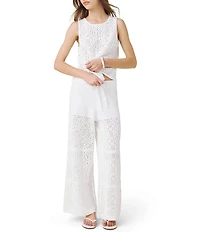 Splendid Beckham Crochet Crew Neck Sleeveless Tank