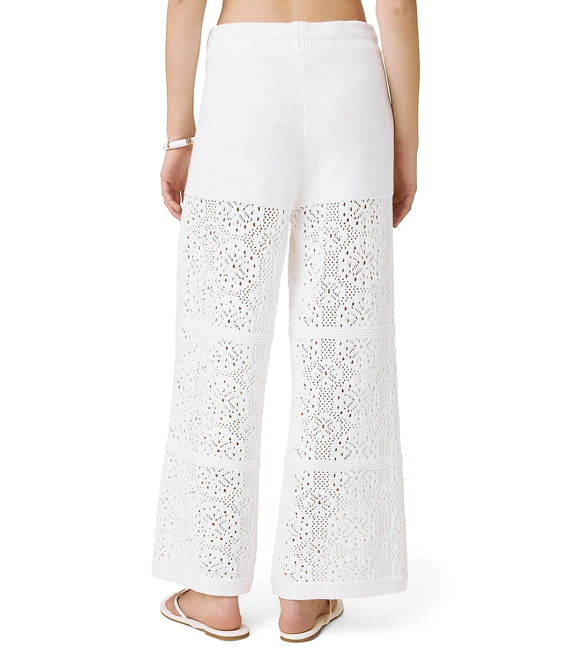 Splendid Beckham Crochet Drawstring Relaxed Wide Leg Pants
