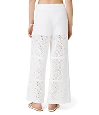 Splendid Beckham Crochet Drawstring Relaxed Wide Leg Pants