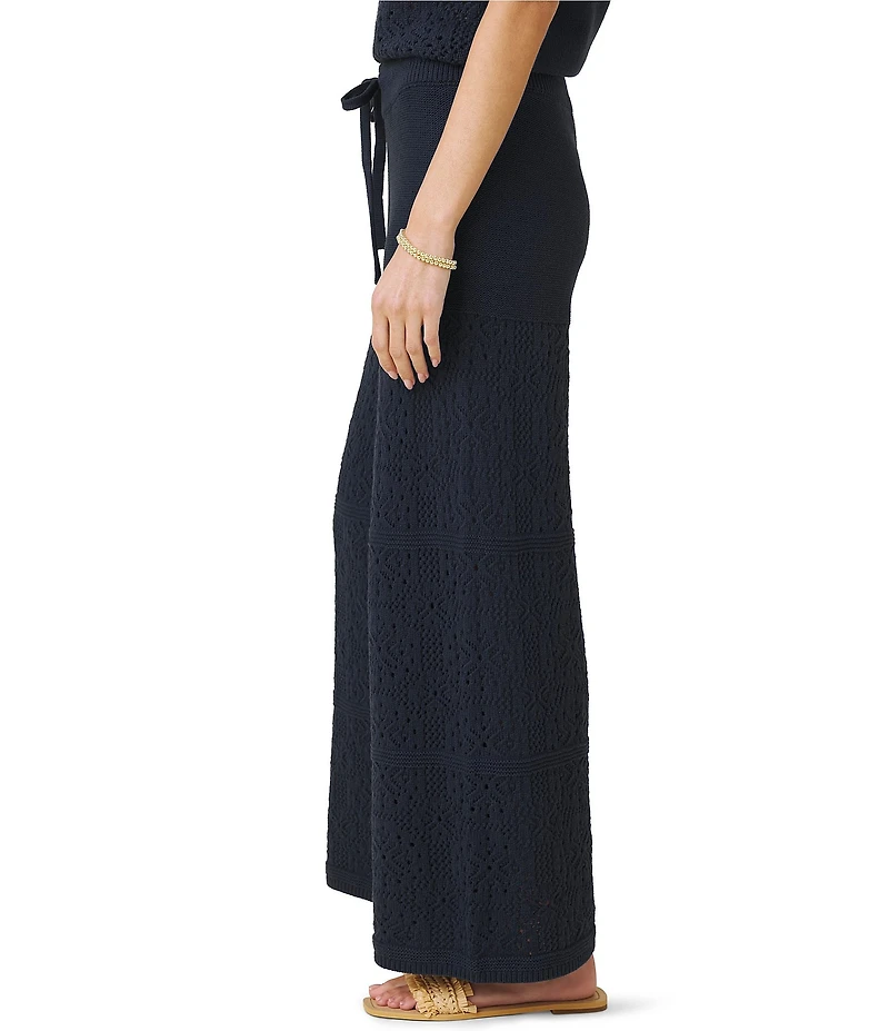 Splendid Beckham Crochet Drawstring Relaxed Wide Leg Pants
