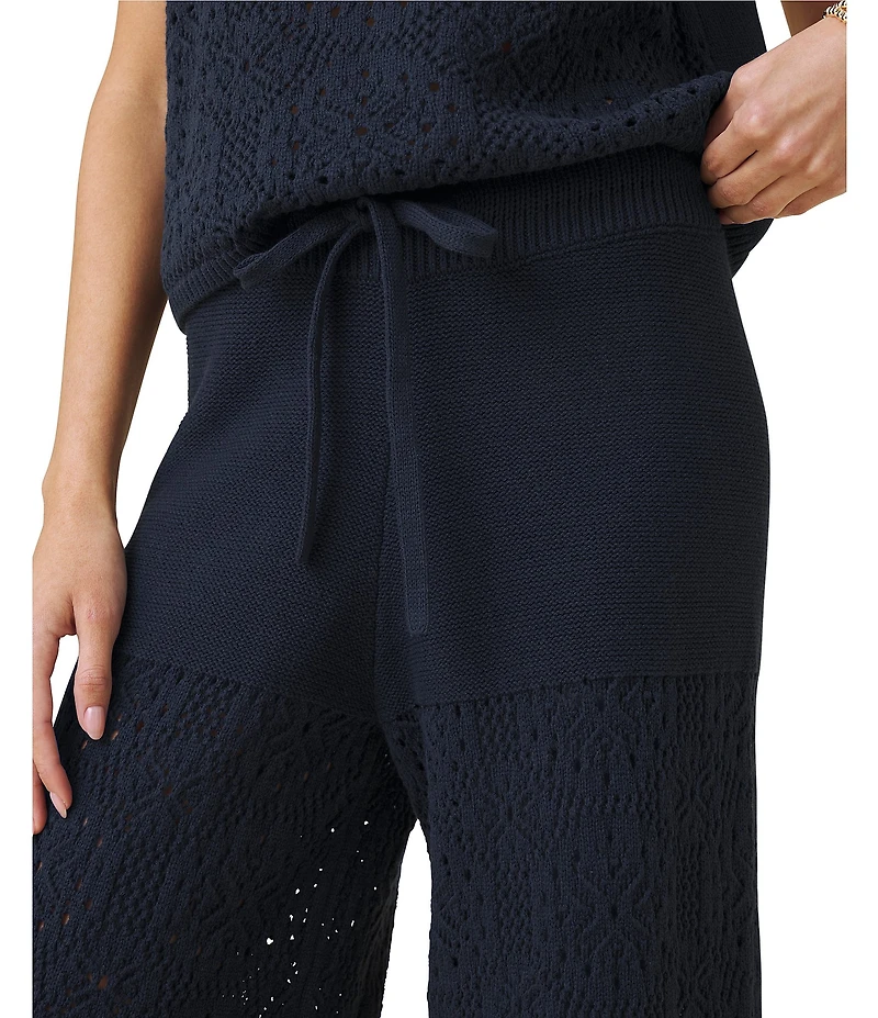 Splendid Beckham Crochet Drawstring Relaxed Wide Leg Pants