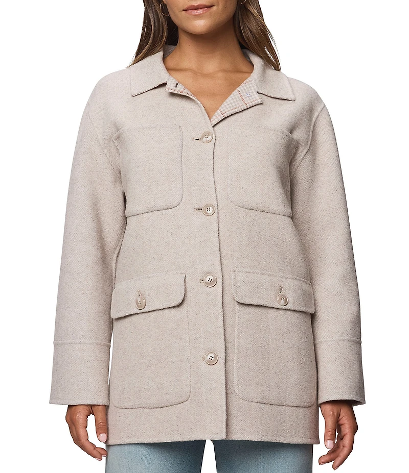 Splendid Beth Wool Blend Collared Long Sleeve Jacket