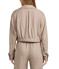 Splendid Breanne Chambray Point Collar Snap Front Jacket