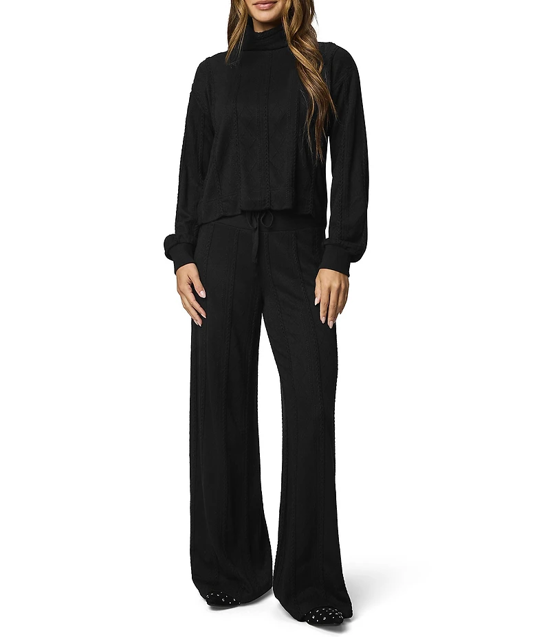 Splendid Cable Knit Lounge Wide Leg Coordinating Pants