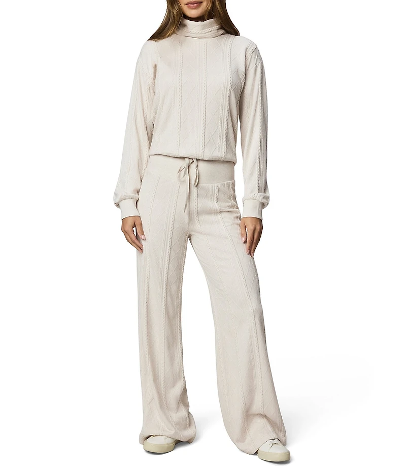 Splendid Cable Knit Lounge Wide Leg Coordinating Pants