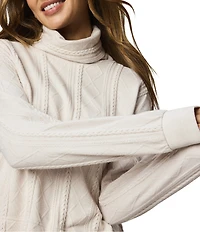 Splendid Cable Knit Turtleneck Long Sleeve Coordinating Top