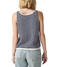 Splendid Cambell Woven Striped V-Neck Sleeveless Tank