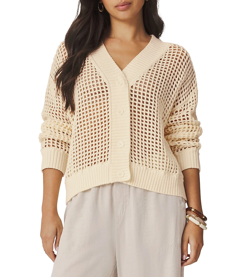 Splendid Camellia V-Neck Long Sleeve Cardigan