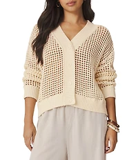 Splendid Camellia V-Neck Long Sleeve Cardigan