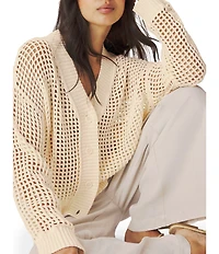 Splendid Camellia V-Neck Long Sleeve Cardigan