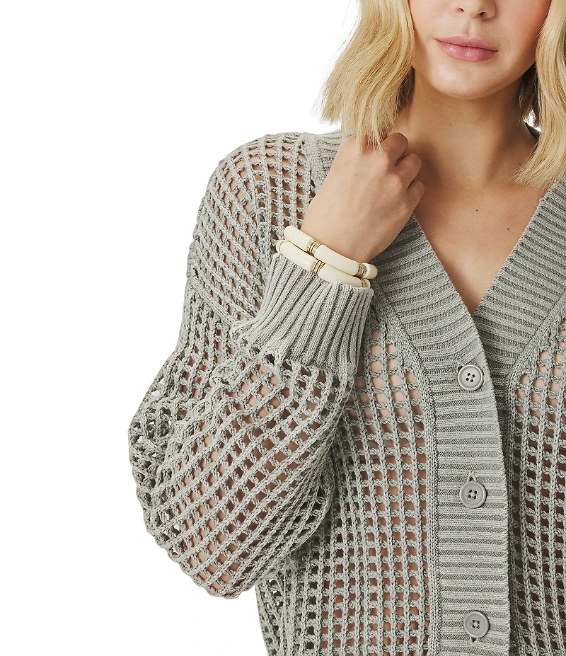 Splendid Camellia V-Neck Long Sleeve Cardigan