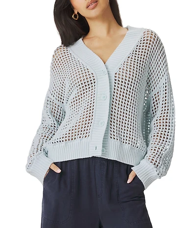 Splendid Camellia V-Neck Long Sleeve Cardigan