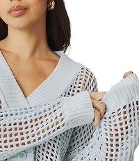 Splendid Camellia V-Neck Long Sleeve Cardigan