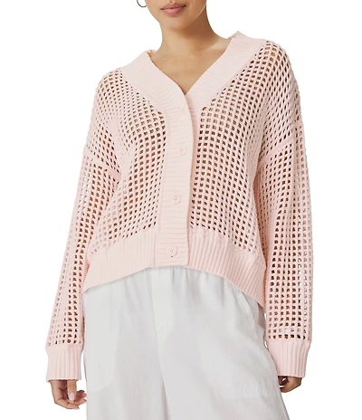Splendid Camellia V-Neck Long Sleeve Cardigan