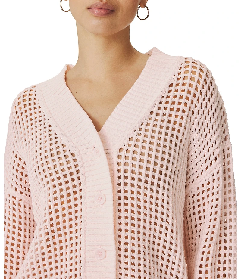 Splendid Camellia V-Neck Long Sleeve Cardigan