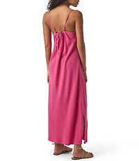 Splendid Capri Linen Blend Scoop Neck Sleeveless Maxi Dress
