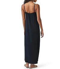 Splendid Capri Linen Blend Scoop Neck Sleeveless Maxi Dress