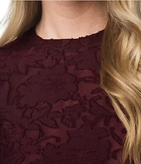 Splendid Cecelia Floral Burnout Crew Neck Long Sleeve Tee