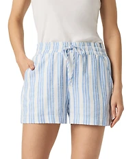 Splendid Christy Gauze Striped High Waisted Coordinating Boxer Shorts