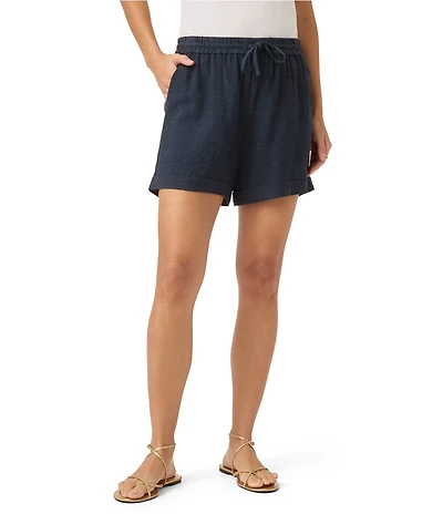 Splendid Coastal Linen Blend Knit Mid Rise Lounge Shorts