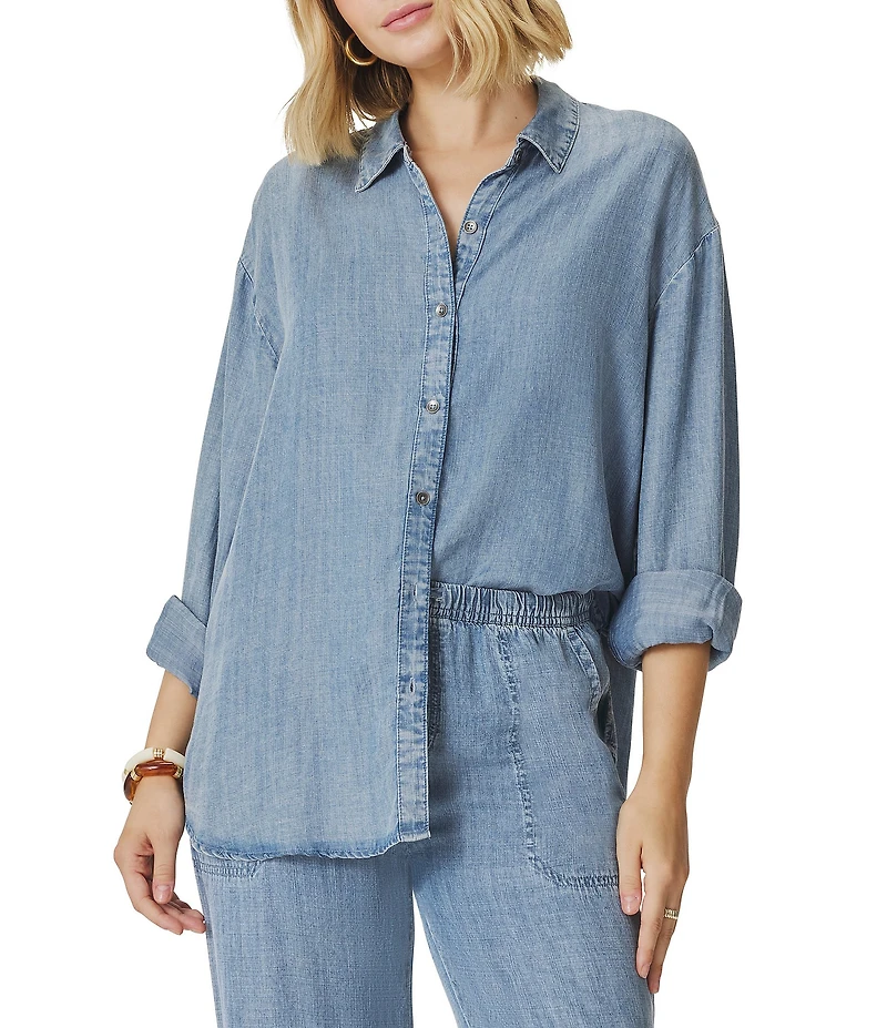 Splendid Collared Long Sleeve Button Up Shirt